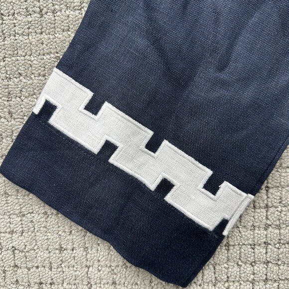 Tuckernuck Designer Dress Womens M Navy 3/4 Sleeve Linen Embroidered Hartman NWT - Picture 16 of 16